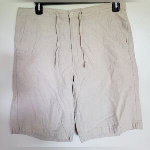 Centro Men's Linen Blend Khaki Shorts Size Medium (32-34)